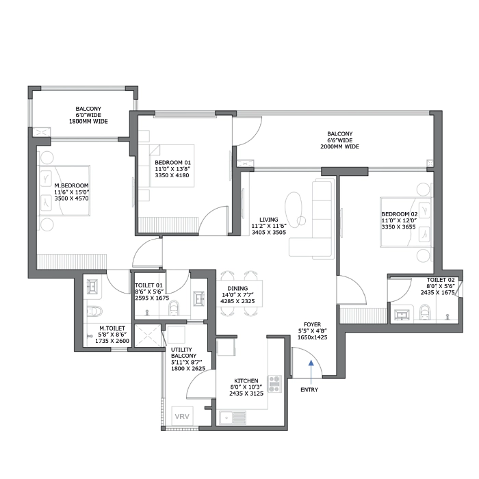 Birla Pravaah Sector 71 Gurgaon Floor Plan 1